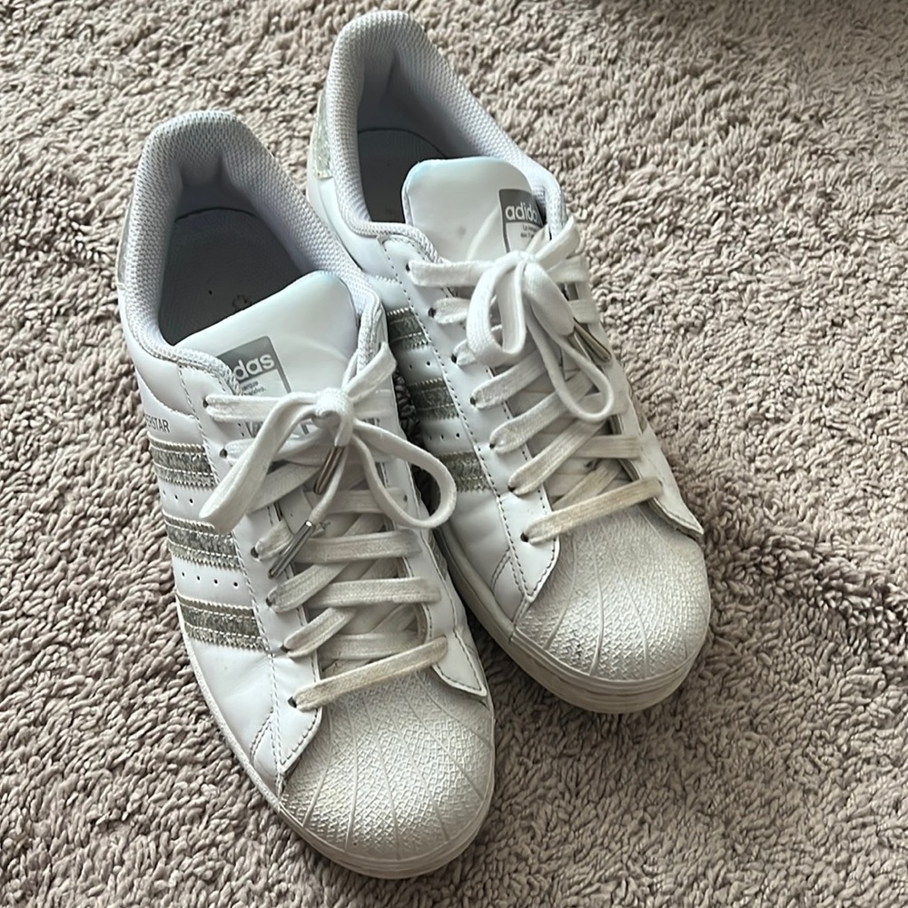 Adidas Superstar Silver Glitter Size 9